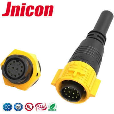 PA66 M19 12 پین 5A اتصالات قطع اتصال سریع IP67 اتصالات سیم به برد کابل