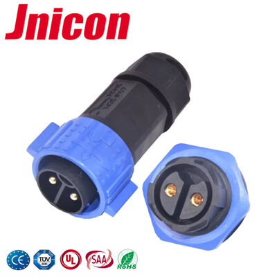 2Pin M19 اتصال سیم به سیم الکتریکی فشار قفل 300V DC ضد آب