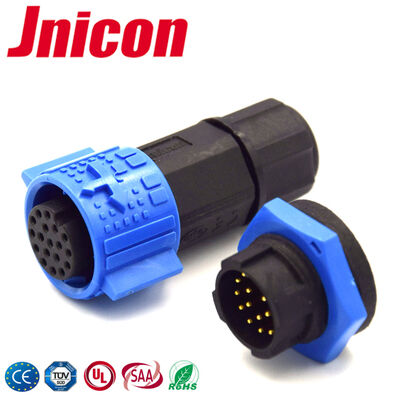 M19 Plastic Male Female Connectors Signal 16Pin IP67 Waterproof Connector