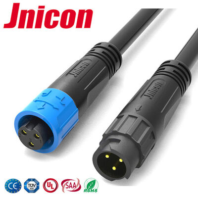 M12 300V LED 3 Pin Waterproof Connector Push Locking Cable کانکتور بیرونی IP67