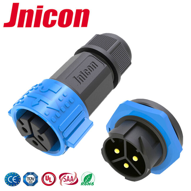 M25 مرد زن 3 پین اتصال برق PA66 500V سیم به هیئت مدیره اتصال دهنده های ضد آب