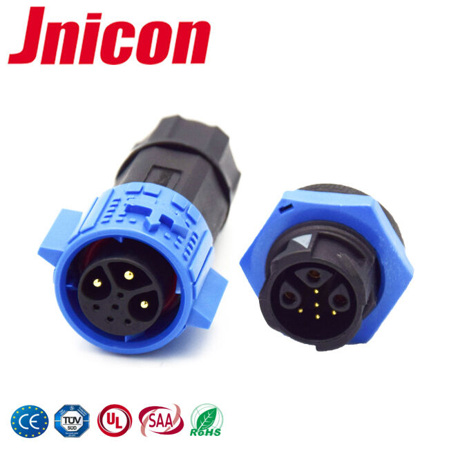 M19 3+5 Multi Pin IP67 پانل نصب کانکتور 15A+5A دایره ای فشار قفل کانکتور