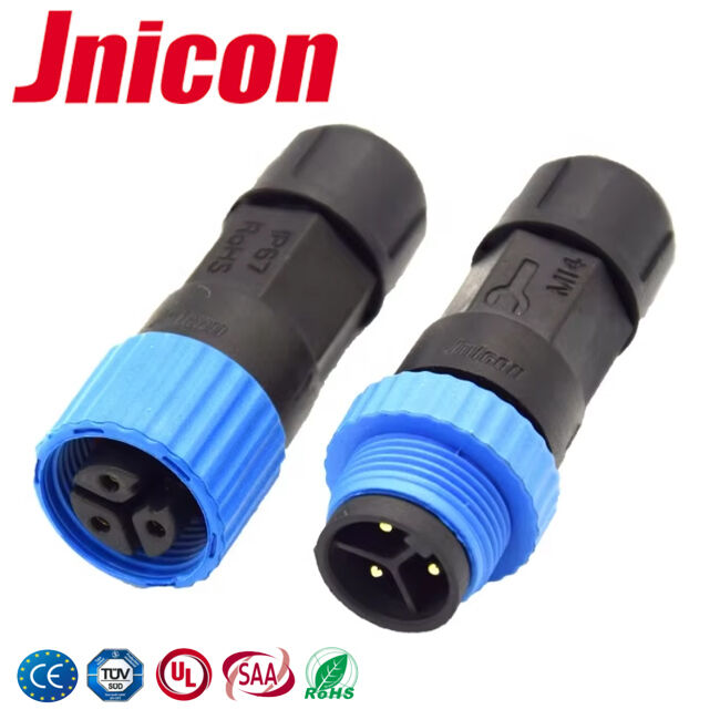 M15 اتصال کننده دایره ای پلاستیکی 3 پین 10A 300V اتصال کننده های ولتاژ پایین LED برای الکترونیک بیرونی