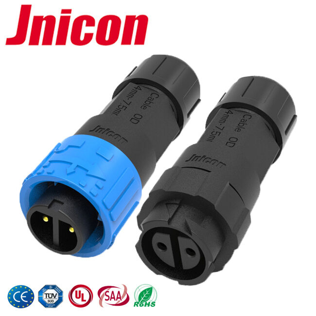 کانکتور نر و ماده الکتریکی M16 10A 2 پین IP68 با اتصال سریع 300 ولت