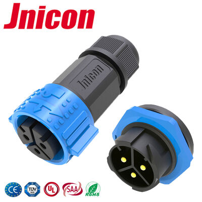 M25 مرد زن 3 پین اتصال برق PA66 500V سیم به هیئت مدیره اتصال دهنده های ضد آب