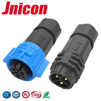 کانکتور ضد آب صنعتی DC PA66 20A IP67 M19 3 پین کانکتور دایره ای