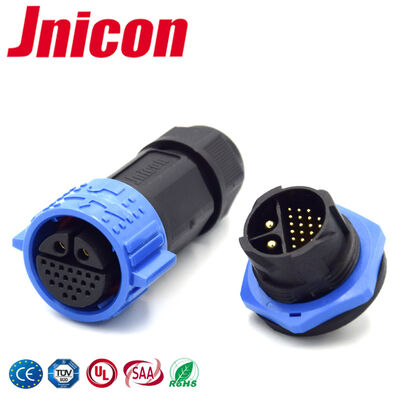 20A 300V اتصال سیگنال قدرت M19 2+20 پین کابل به هیئت مدیره IP67 اتصال ضد آب